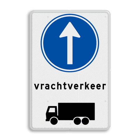 Routebord RVV D04 vrachtverkeer / vrachtauto verplichte rijrichting