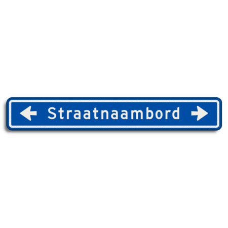 Straatnaambord 18 karakters 1000x150 mm met pijl NEN 1772