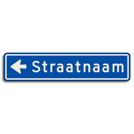 Straatnaambord 12 karakters 900x200 mm met pijl NEN 1772