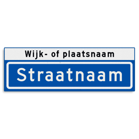 Straatnaambord KOKER 600x200mm - max. 10 karakters - met wijk- of plaatsnaam - NEN1772