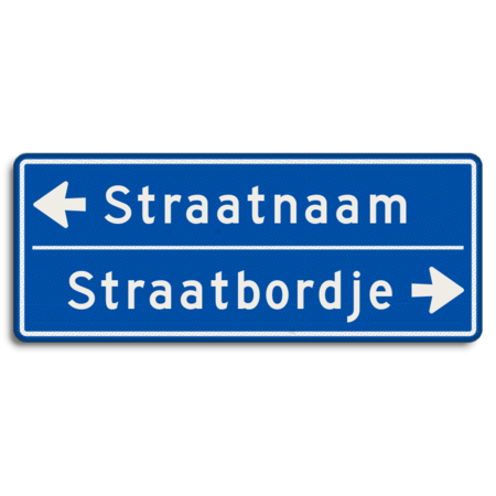 Straatnaambord 14 karakters 1000x400 mm 2 regelig met pijl NEN 1772