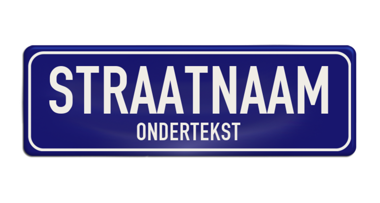 Straatnaambord aluminium DOR 600x200mm met ondertekst - type Binnenstad