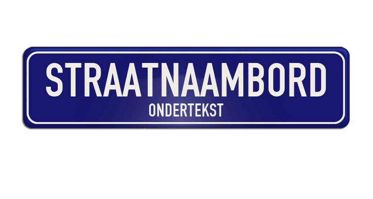 Straatnaambord aluminium DOR 800x200mm met ondertekst - type Binnenstad