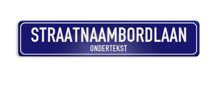 Straatnaambord aluminium DOR 1000x200mm met ondertekst - type Binnenstad