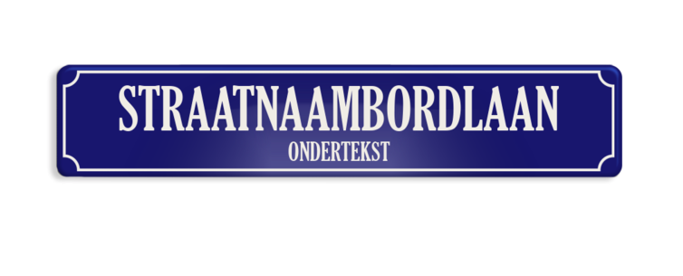 Straatnaambord aluminium DOR 1000x200mm met ondertekst - type Binnenstad