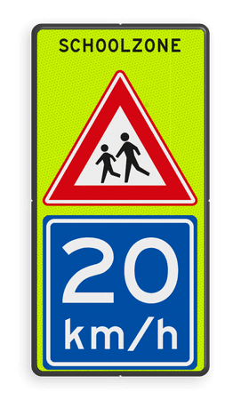 Verkeersbord J21 / A4 SCHOOLZONE