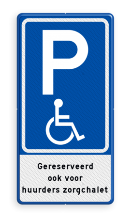 Verkeersbord RVV E06 parkeerplaats mindervaliden met tekst
