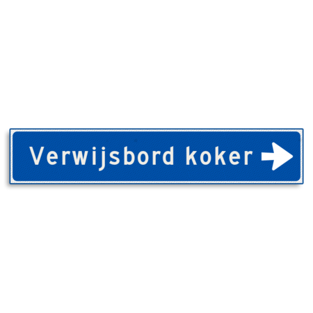 Verwijsbord KOKER Blauw/wit - pijl rechts - Klasse 3 reflecterend