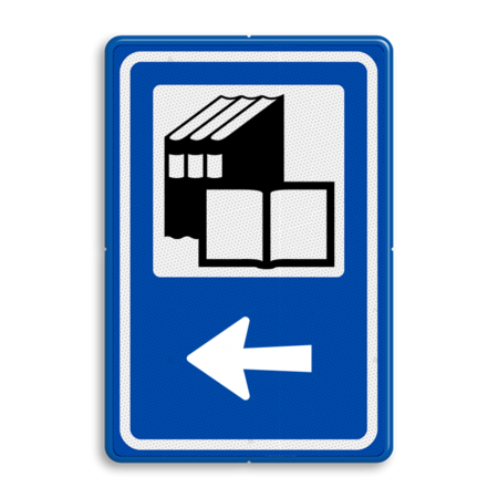 Routebord BW101 (blauw) - 1 pictogram met aanpasbare pijl