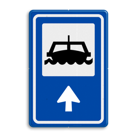 Routebord BW101 (blauw) - 1 pictogram met aanpasbare pijl