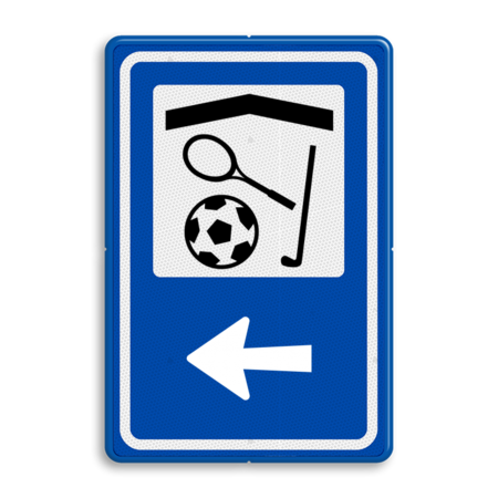 Routebord BW101 (blauw) - 1 pictogram met aanpasbare pijl