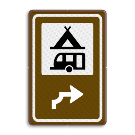 Routebord BW101 (bruin) - 1 pictogram met aanpasbare pijl