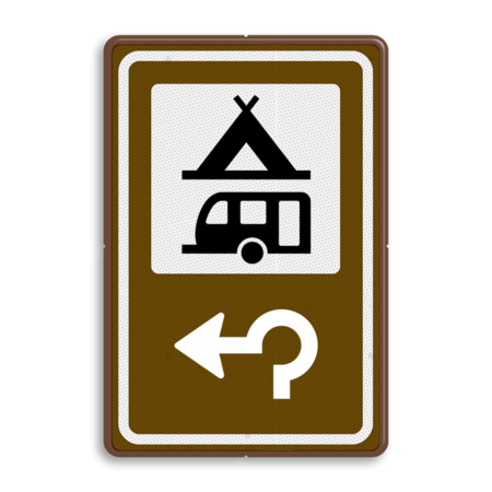 Routebord BW101 (bruin) - 1 pictogram met aanpasbare pijl