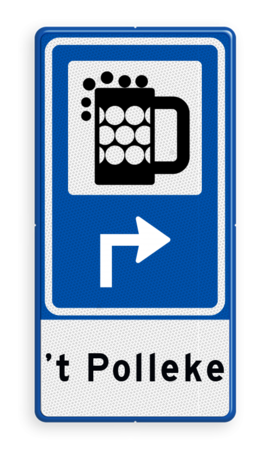 Routebord BW101 (blauw) - 1 pictogram met aanpasbare pijl en tekstvlak