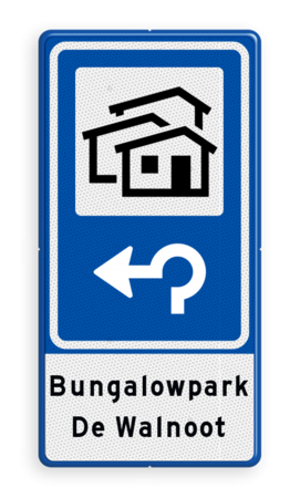 Routebord BW101 (blauw) - 1 pictogram met aanpasbare pijl en tekstvlak