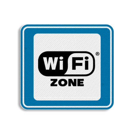 Vlak terreinbord 119x109mm - Pictogram WiFi-zone