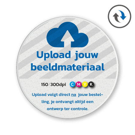 Verkeersbord rond DOR reflecterend met eigen ontwerp/opdruk