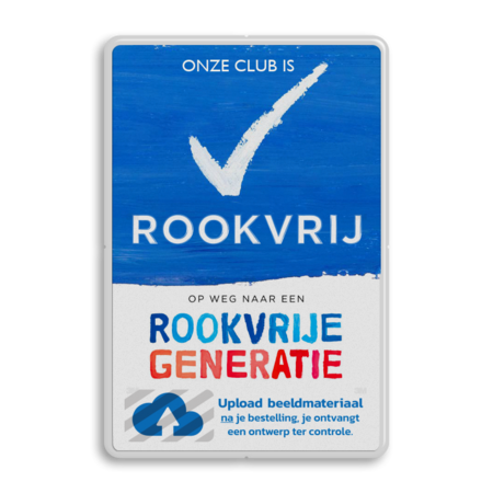 Rookvrij sportclub - Informatiebord - Op weg naar een Rookvrije generatie - met logo