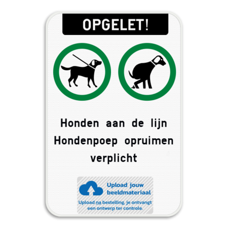 Informatiebord - 2 pictogrammen - eigen tekst en logo