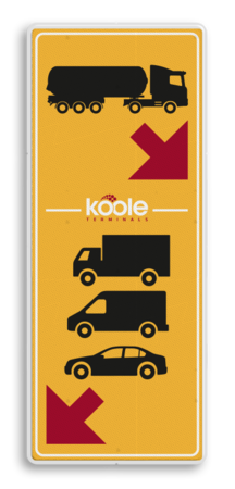 Routebord KOOLE 400x1000mm - Trucks / cars