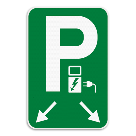 Panneau de stationnement - Borne de recharge + Flèches d'indication