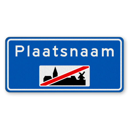 Plaatsnaambord 1400x650mm RVV H02a - Einde bebouwde kom