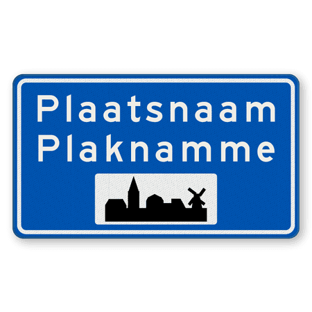 Plaatsnaambord 1400x800mm RVV H01c - Begin bebouwde kom