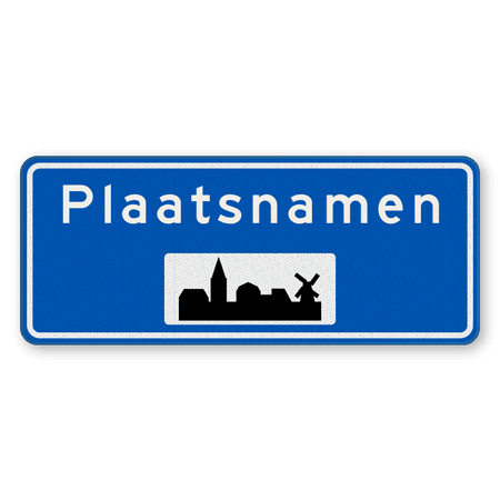 Plaatsnaambord 1600x650mm RVV H01a - Begin bebouwde kom