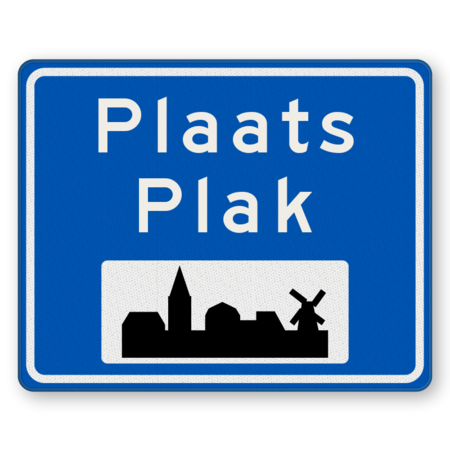 Plaatsnaambord 1000x800mm RVV H01c - Begin bebouwde kom