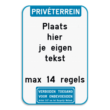 Tekstbord - Boventekst en pictogram