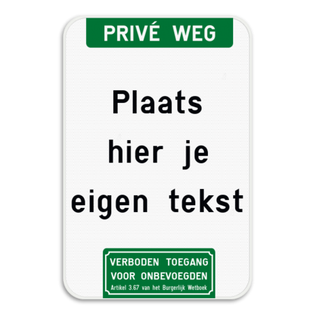 Tekstbord - Boventekst en pictogram