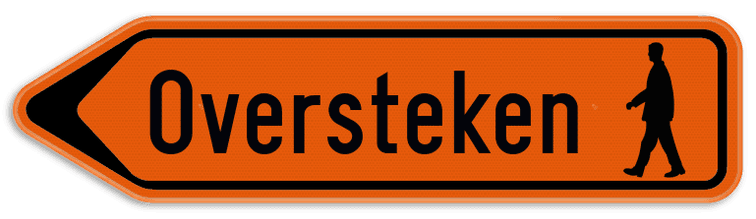 Verkeersbord SB250 F41 - Tekst + pictogram Links