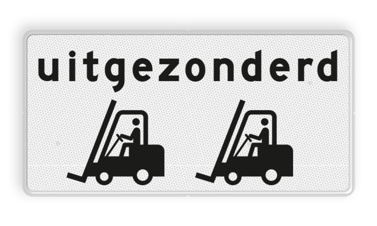 Verkeersbord uitgezonderd heftrucks