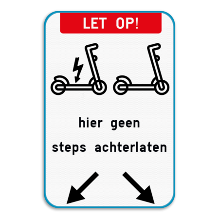 Informatiebord met 2 pictogrammen - Eigen tekst - Steps