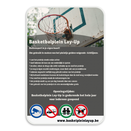 Basketbalplein Lay-Up eigen tekst + pictogram