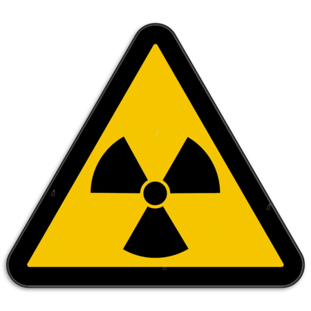 Waarschuwingsbord W003 - Gevaar voor radioactief materiaal