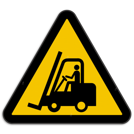 Waarschuwingsbord W014 - Gevaar voor vorkheftrucks en andere industriële voertuigen