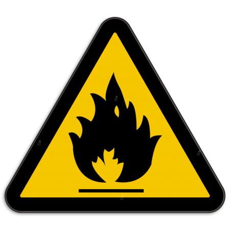 Waarschuwingsbord W021 - Gevaar voor ontvlambare stoffen of hoge temperatuur