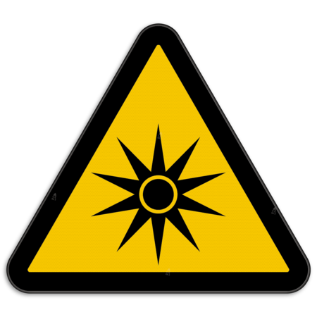 Waarschuwingsbord W027 - Gevaar voor optische stralen