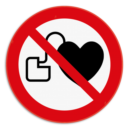 Verbodsbord - Geen toegang voor personen met pacemaker - pictogram P007