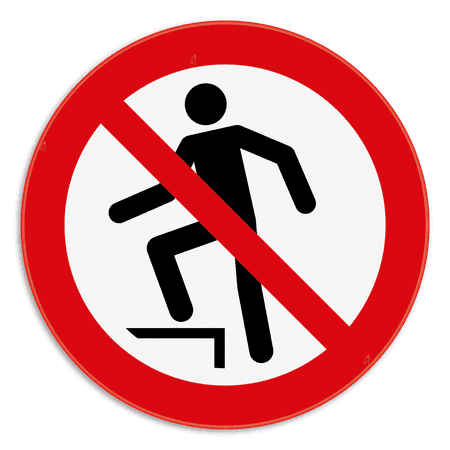 Verbodsbord - Verboden op te stappen - pictogram P019