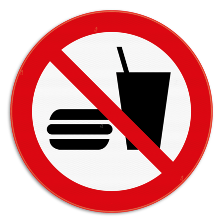 Verbodsbord - Eten en drinken verboden - pictogram P022