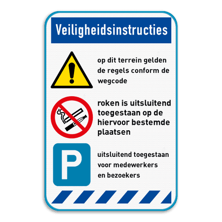 Veiligheidsbord | 3 symbolen - tekst - banners