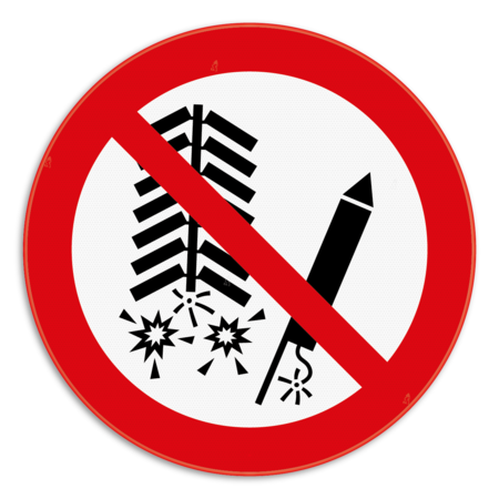 Verbodsbord - Ontsteken van vuurwerk verboden - pictogram P040