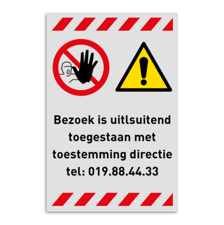 Veiligheidsbord - Geen toegang voor bezoekers