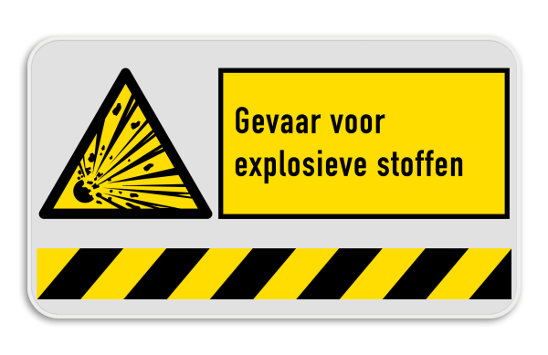 Veiligheidsbord explosieve stoffen | 1 Pictogram + banner