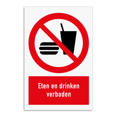 Verbodsbord - Eten en drinken verboden - P022