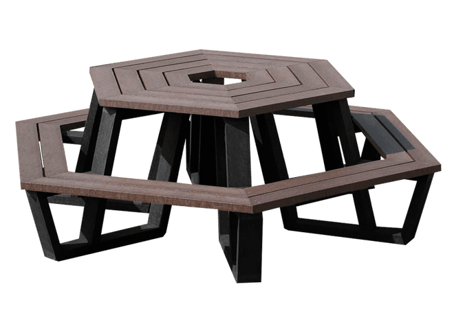 Picknicktafel rond - type Roma - Bicolor