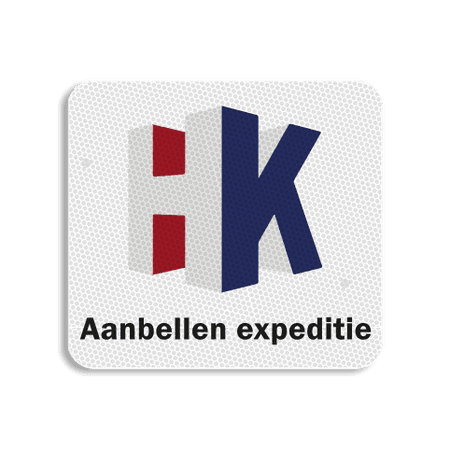 Vlak logobord 119x109mm eventueel met gaten