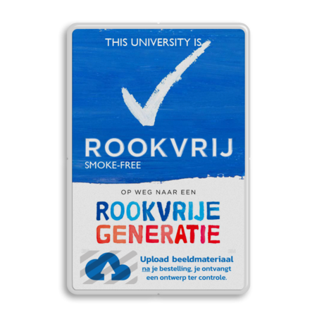 Informatiebord Rookvrij University met logo